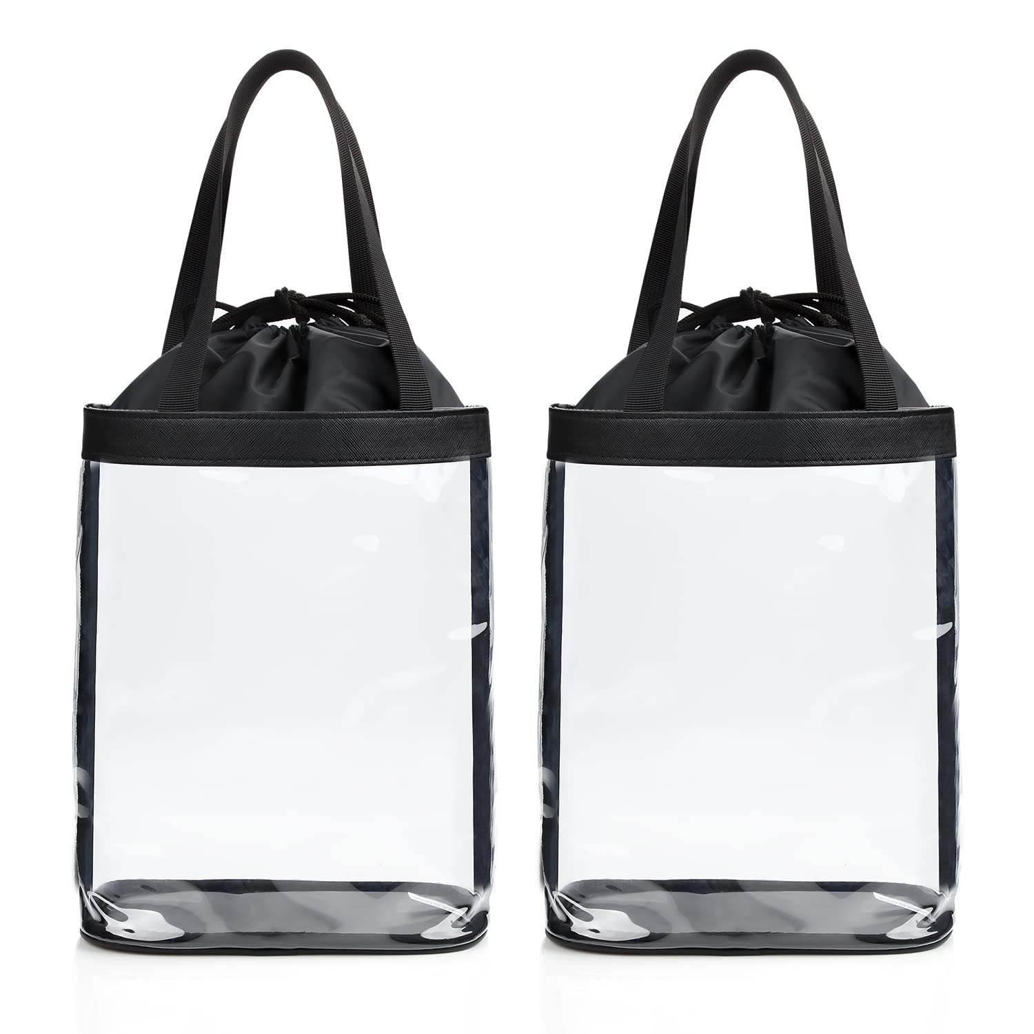 Clear Makeup Bags, TSA Approved Toiletry Bag for Traveling, Clear Travel Bag for Toiletries, Waterproof Transparent Cosmetics Bag Organizer for Women Men, Carry on Airport Airline Compliant Bag (2PCS)