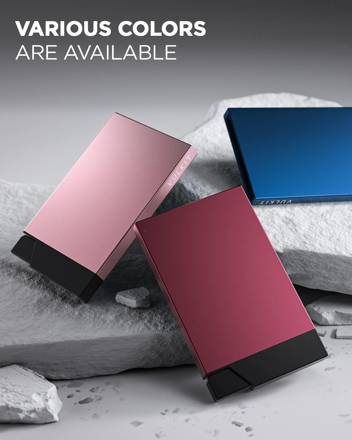 VULKIT Pop up Card Holder Minimalist Credit Card Holder RFID Blocking Slim Metal Card Case for Men or Women(Wine)