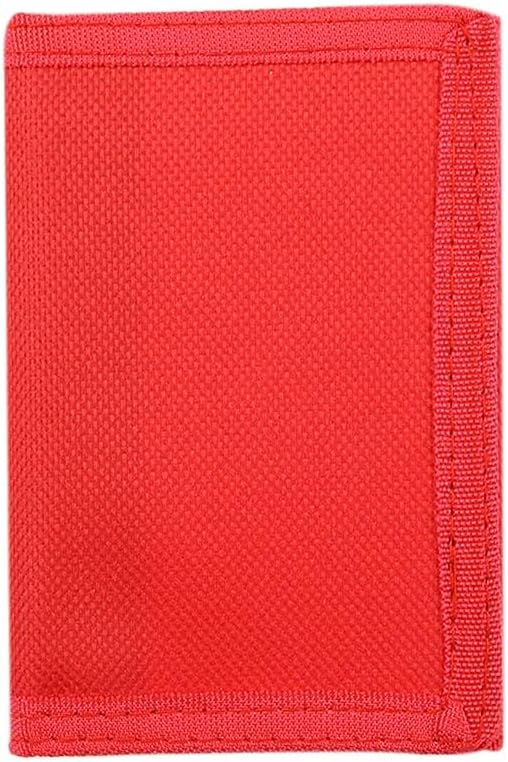 NEICY RFID Blocking Canvas Wallet for Men and Women - Camo Trifold Outdoor Sports Wallets with Magic Sticker for Teen Kids (Red)