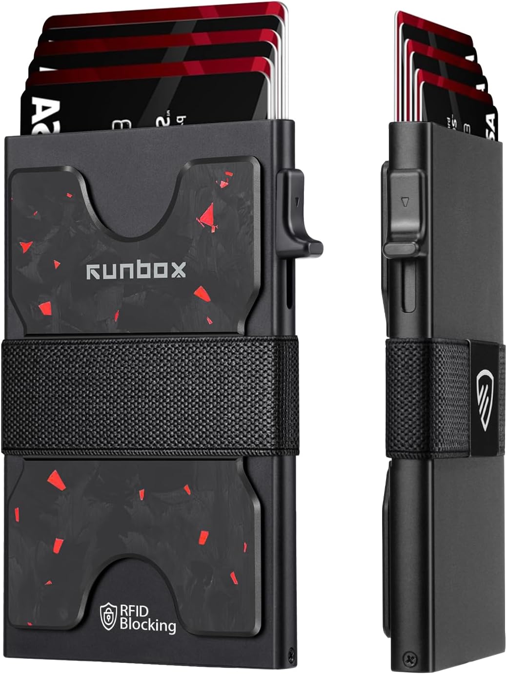 Mens Business Card Holder, Slim Card Wallet for Men and Women, Minimalist RFID Blocking Wallet with Pop-Up Function, Thin Design, Metal Cases Holds 6+6 Cards, Gifts for Men, Men's Accessories