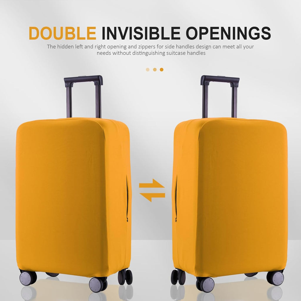 Travel Luggage Cover Suitcase Protector Scratch-Resistant Fit 19-31 Inch Suitcase, Not Included Suitcase (Yellow, S(19-21 inch))