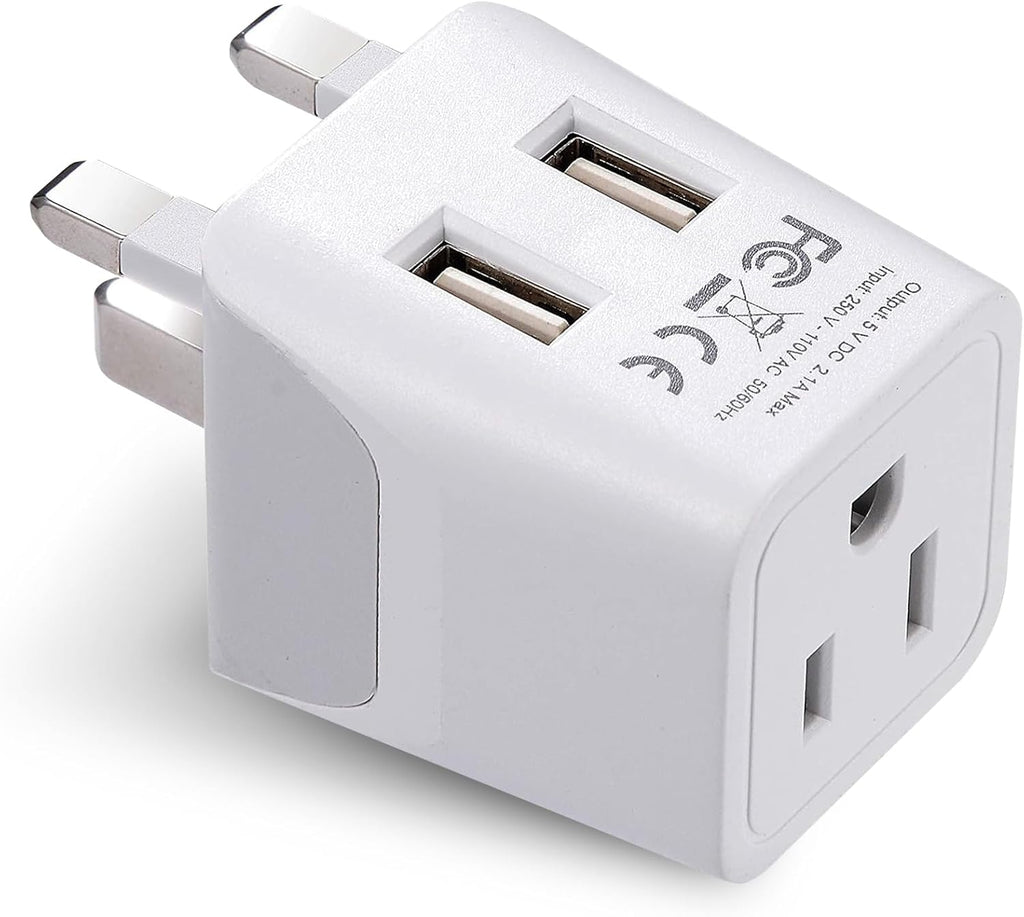 Ceptics European Plug Adapter, Safe USB-C 30W PD & QC 3.0-2 USA Socket - Compact & Powerful - Use in Greece, Italy, Switzerland, Turkey, Portugal - Includes Type C Swadapt Attachment