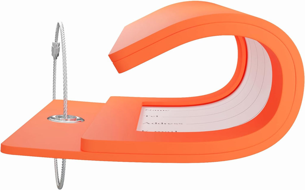 Gostwo 2 Pack Luggage Tags for Suitcases, 26 Initial Letter Travel Luggage Baggage Identification Labels ID Tag Fully Bendable Tags with Stainless Steel Loop (Orange) (Letter N)