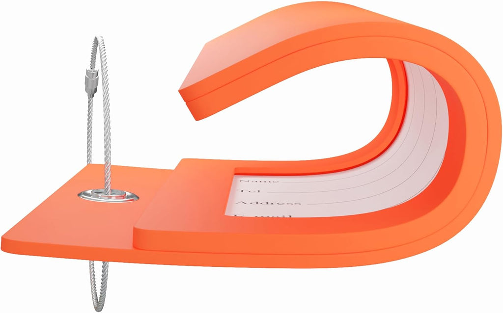 Gostwo 2 Pack Luggage Tags for Suitcases, 26 Initial Letter Travel Luggage Baggage Identification Labels ID Tag Fully Bendable Tags with Stainless Steel Loop (Orange) (Letter S)