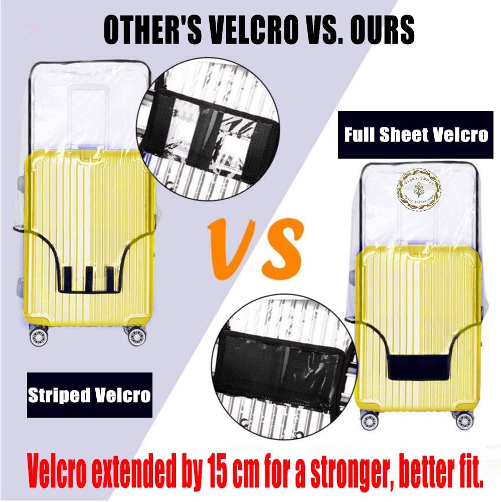 Clear PVC Luggage Cover 3 Piece Set, 0.2mm Thick Lightweight Waterproof, Dustproof, Anti-Scratch Suitcase Cover Set, Luggage Covers for Suitcase TSA Approved, Fits 19"-29" Wheeled Luggage