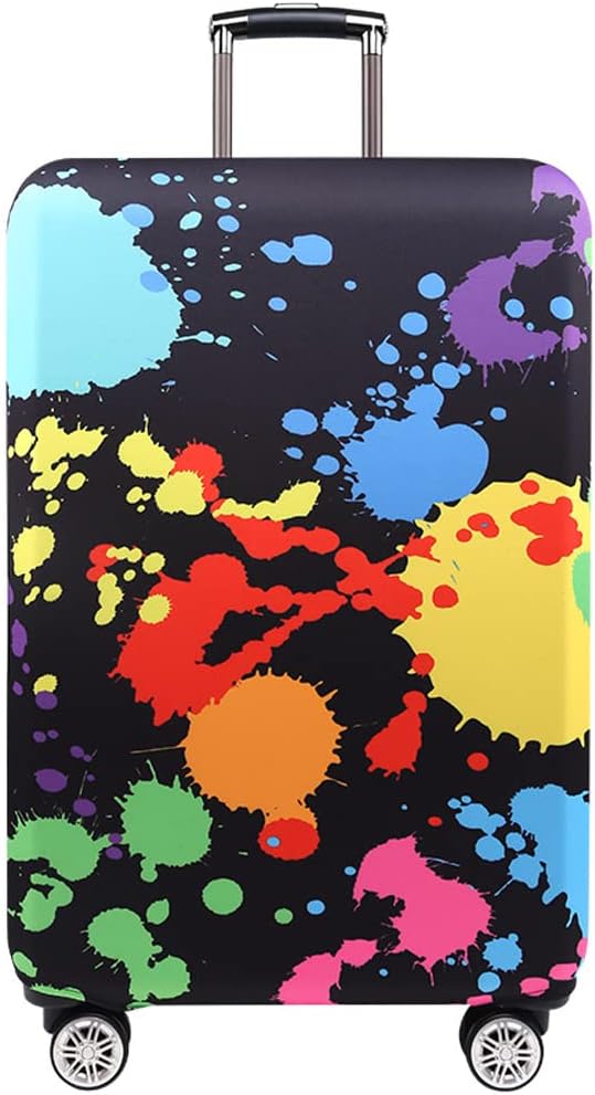 MosaiRudo Thicker Luggage Cover Elastic Suitcase Cover Protector Fits 18-32 Inch Suitcase Travel Accessories (Colorful, M)