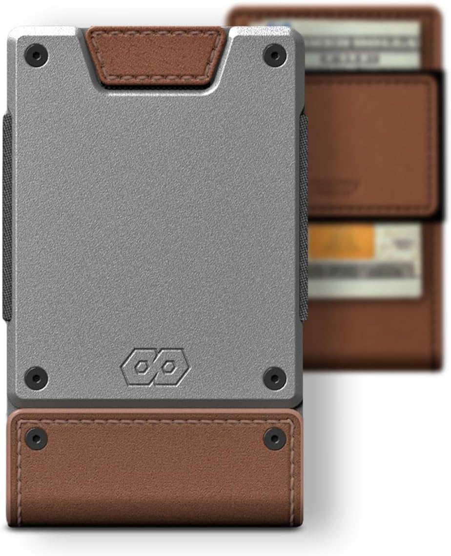 PROOF Wallet | Slim Minimalist Wallets for Men | Leather & Metal | RFID Wallet | Front/Back Pocket | Gift Box | Veteran Owned