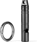 Whistle Emergency,Titanium Loud Whistle up to 120db,Emergency Survival Whistles Keychain for Kids Women Men,Safety Whistles for Camping Hiking-Black