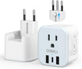 European Travel Plug Adapter, Foldable Power Adapter with 3 USB(1 USB C Port) and 1 AC Outlets, 2 in 1 Type C/L EU Outlet Adapter for US to Most of Europe France Germany Spain Italy(1 Pack)