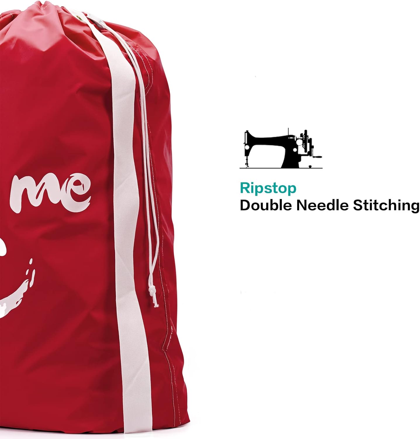 HOMEST 2 Pack XL Wash Me Travel Laundry Bag with Strap, Dirty Garments Organizer, Large Enough to Hold 4 Loads of Clothes, Easy Fit a Hamper or Clothing Basket, Black and Red