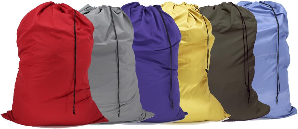 Extra Large Laundry Bag 6 Pack, Varied Colors, Travel Laundry Bags with Drawstring Closure, 30"x40", for college, dorm and apartment dwellers (6PCS)