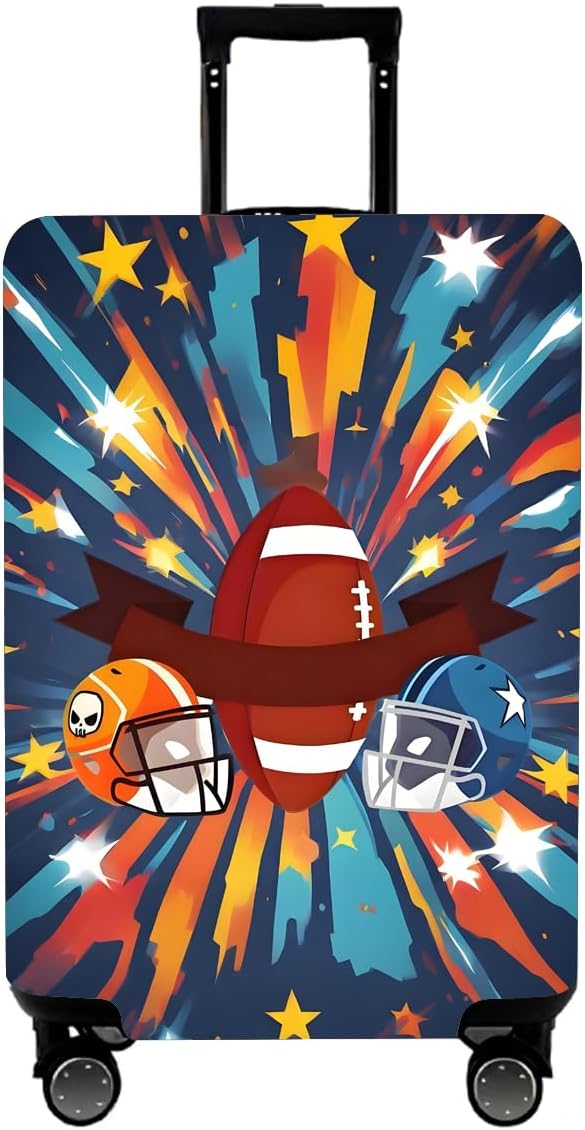 WUJIAONIAO Travel Luggage Cover Baggage Suitcase Cover Protector Skins 18-32 Inch (Rugby, M (for 22-24 inch luggage))