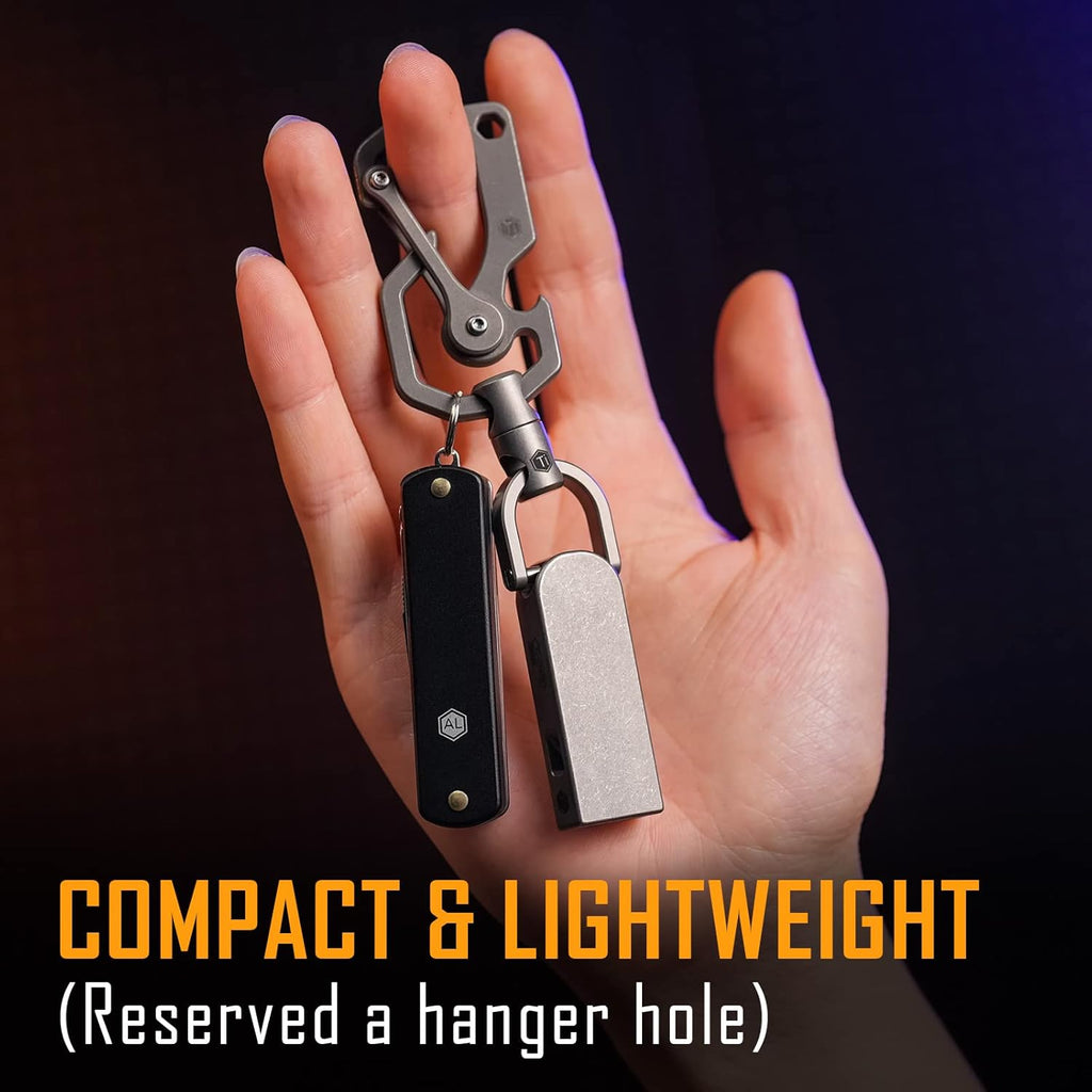 KeyUnity Titanium Emergency Whistle with Metal Lanyard, 120dB+, One-Piece Outdoor Survival Whistle, Ultra-Light, Rustproof