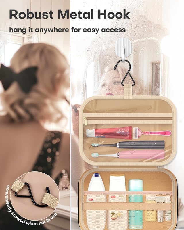 HOTOR Travel Toiletry Bag - Personalized Chenille Initial Makeup Bag, Water-Resistant Personalized Gifts for Women, Portable Travel Accessories & Essentials, Letter L, Black, 11.4"×9.0"×3.35"