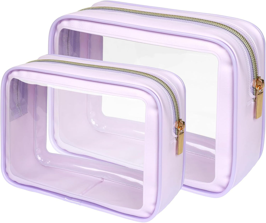 PACKISM TSA Approved Toiletry Bag - Upgrade Color-Edged Clear Makeup Bags, Clear Toiletry Bags For Traveling Fits Various Storage Needs
