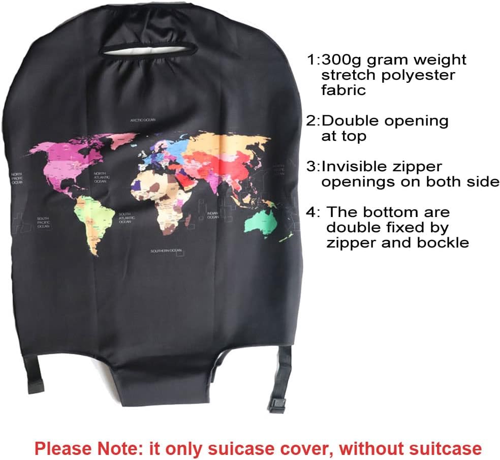 MosaiRudo Thicker Luggage Cover Elastic Suitcase Cover Protector Fits 18-32 Inch Suitcase Travel Accessories (Colorful, L)