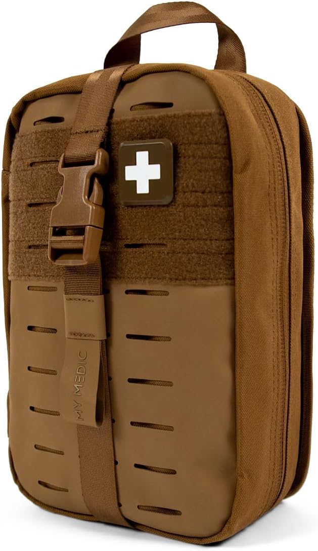 MY MEDIC MyFAK Standard - Ifak First Aid Kit - HSA FSA Eligible - 132 Life Saving Trauma and Medical Items - Survival Kit for Camping or Your Car - Coyote