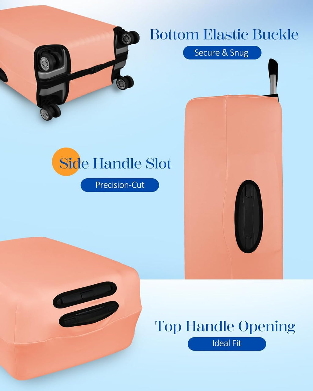 Slohif Luggage Cover for Suitcase Tsa Approved Protector - Luggage Sleeve Suit Case Cover Travel Stretch Large Baggage Case Protective Washable Fit 26-28 Inch Rose