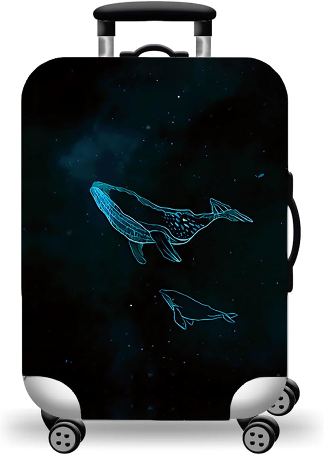 WUJIAONIAO Travel Luggage Cover Spandex Suitcase Protector Washable Baggage Covers (S (for 18-20 inch luggage), dolphin)