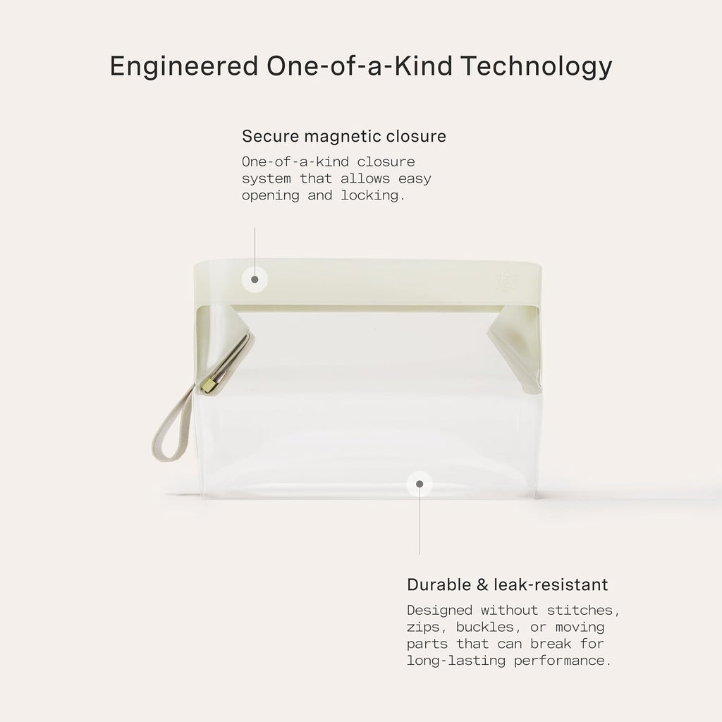 Cadence Parcel - Clear Dopp Kit with Magnetic Closure - Durable and Leak-Resistant Travel Toiletry Kit - Modular Design