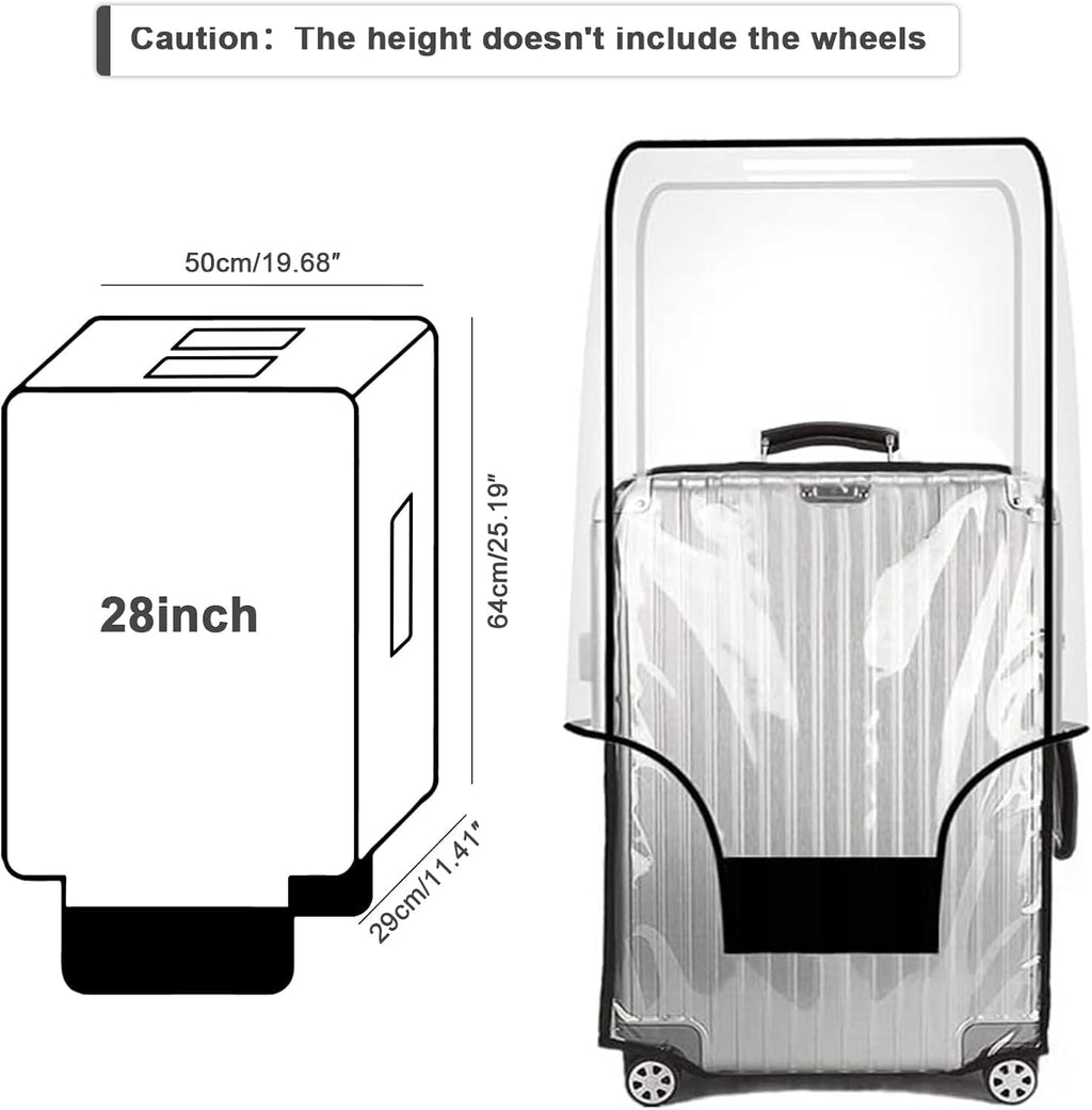 28-inch Luggage Cover Protector Clear PVC Waterproof Suitcase Covers, Travel Luggage sleeves protective Tsa Approved