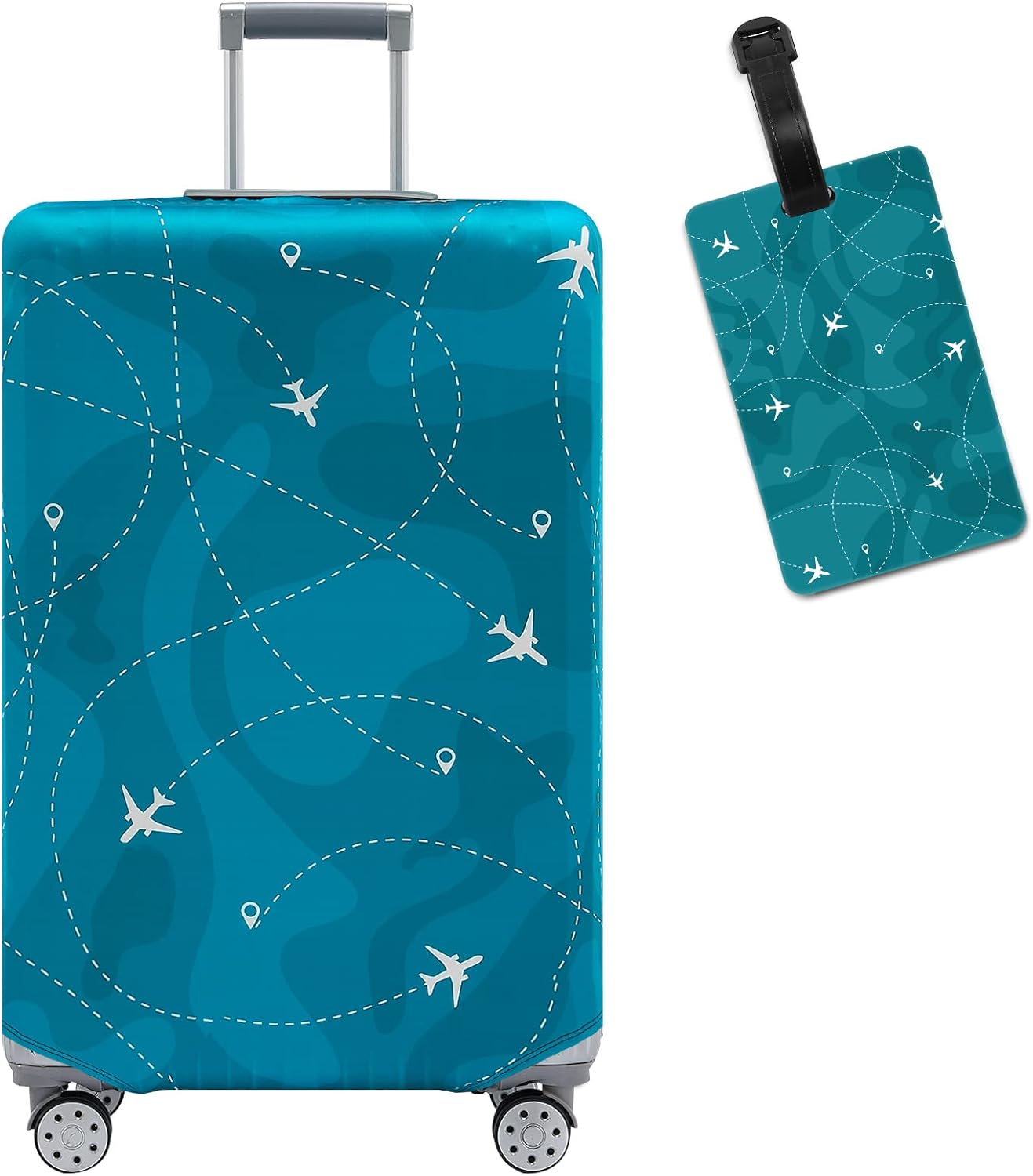 Travelkin Luggage Covers With Tag For Suitcases Tsa Approved,Suitcase Covers Protector Fit 18-32 Inch Luggage S(18-21inch suitcase)