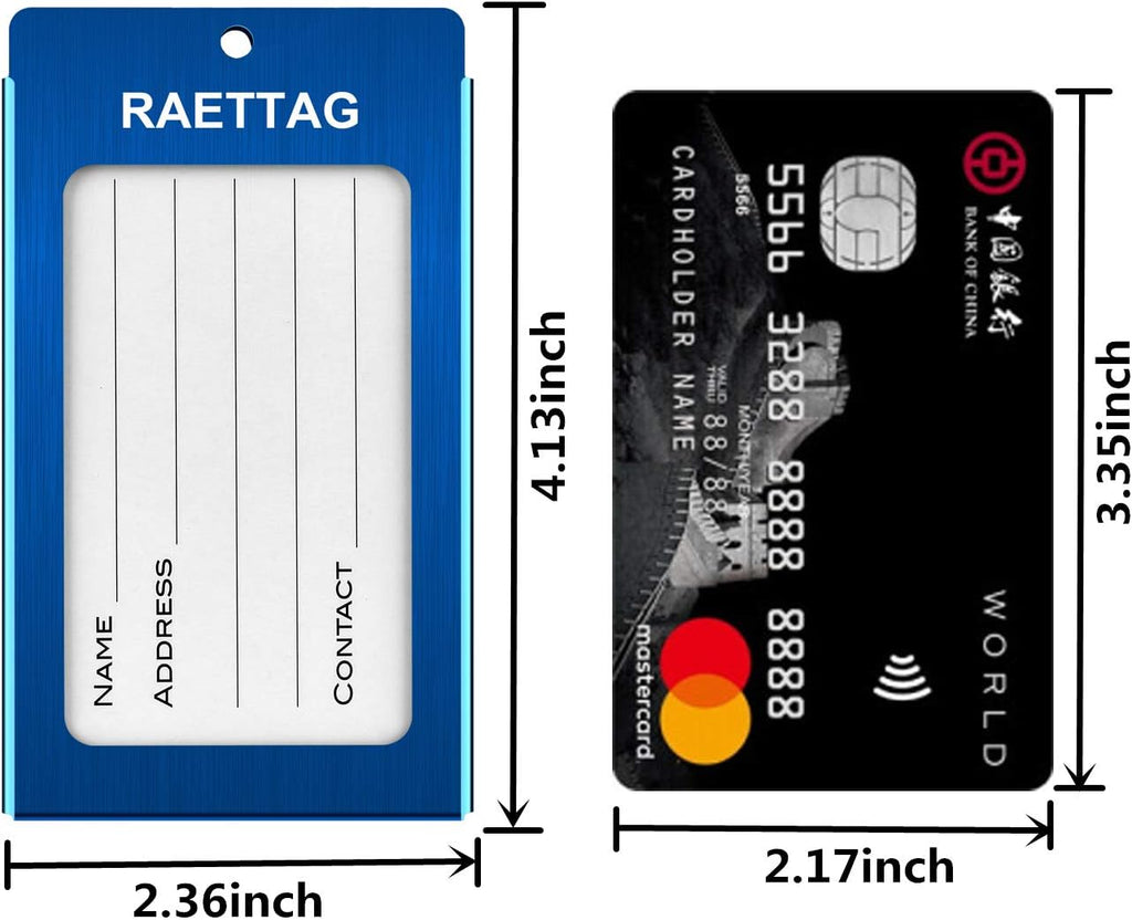 Luggage Tags Metal Suitcase Tags Travel Bag ID Identifier Luggage Tag (Blue 4-Pack)