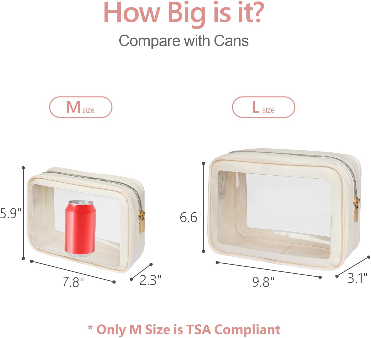 PACKISM TSA Approved Toiletry Bag - Upgrade Color-Edged Clear Makeup Bags, Clear Toiletry Bags For Traveling Fits Various Storage Needs