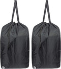 Washable Travel Laundry Bag with Handles and Drawstring (2 Pack), Heavy Duty Large Enough to Hold 3 Loads of Laundry, Fit a Laundry Basket or Clothes Hamper, 27.5x34.5 in,Black