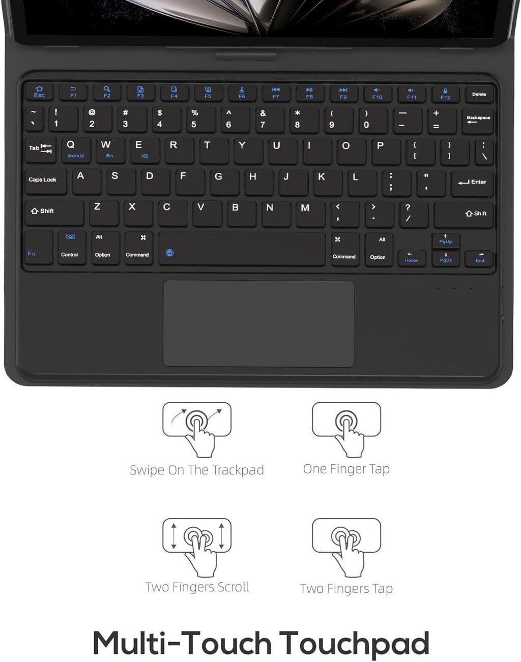 Tablet 10 Inch Android Tablets | with 10GB RAM + 64GB ROM (1TB Expand) | Octa-Core | 1280x800 IPS HD Touchscreen | Dual Camera | 6000mAh. Tablet with Keyboard (Blue)