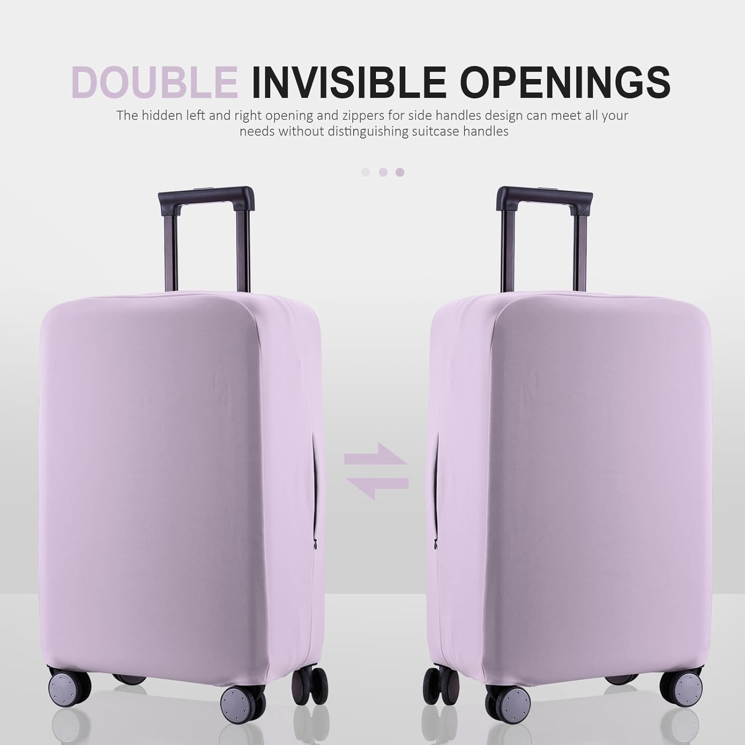 Travel Luggage Cover - Scratch-Resistant Fit 19-33 inch Suitcase Protector (Lavender Purple, 3XL)