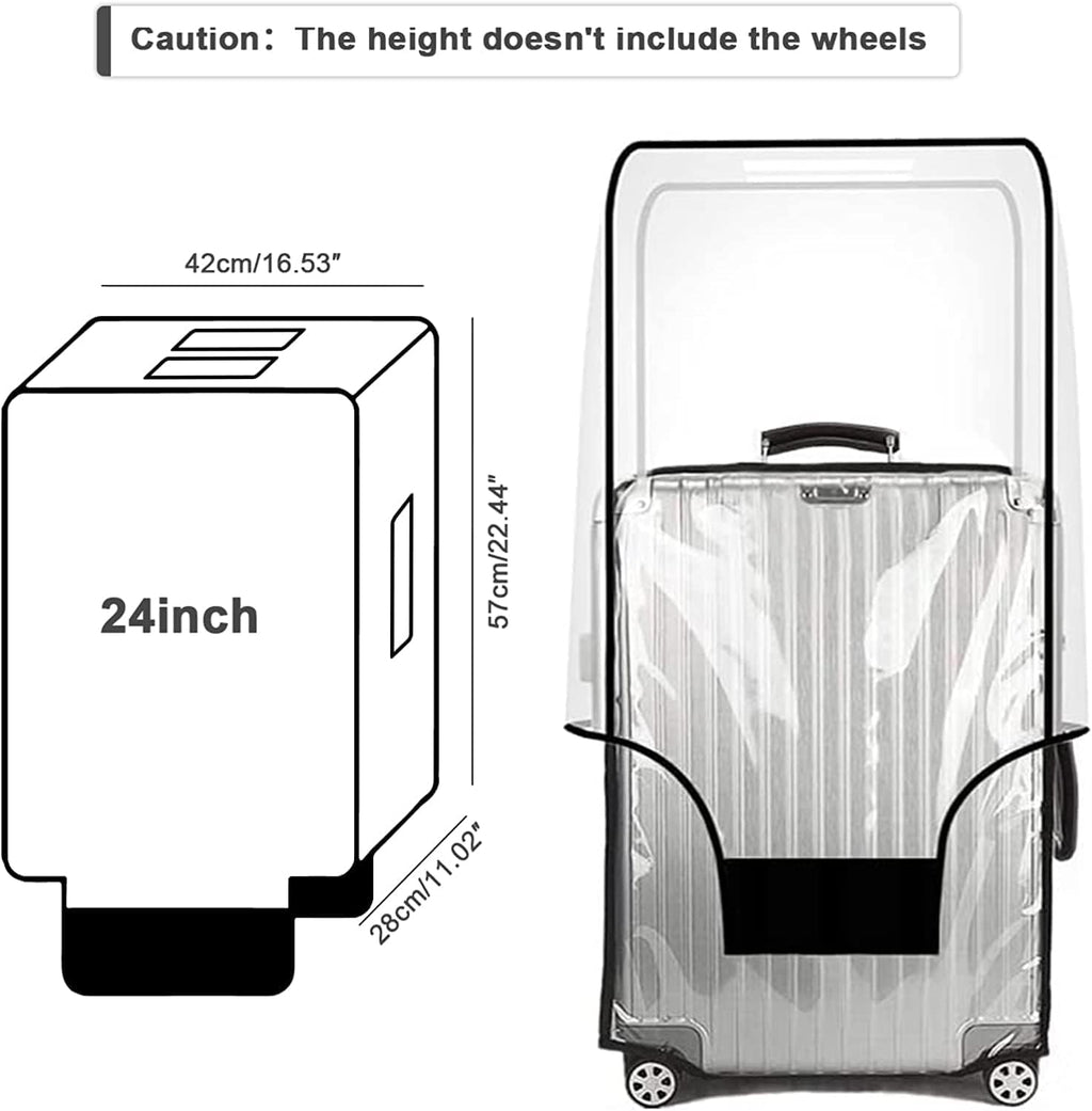 Suitcase Cover for 24" Luggage TSA Approved Clear PVC Thickened Protective Sleeve Cover for Wheeled Luggage Waterproof