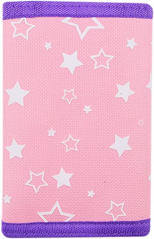 NEICY RFID Cartoon Canvas Wallet for Kids - Unicorn Trifold Outdoor Sports Wallets with Magic Sticker for Teen Girls