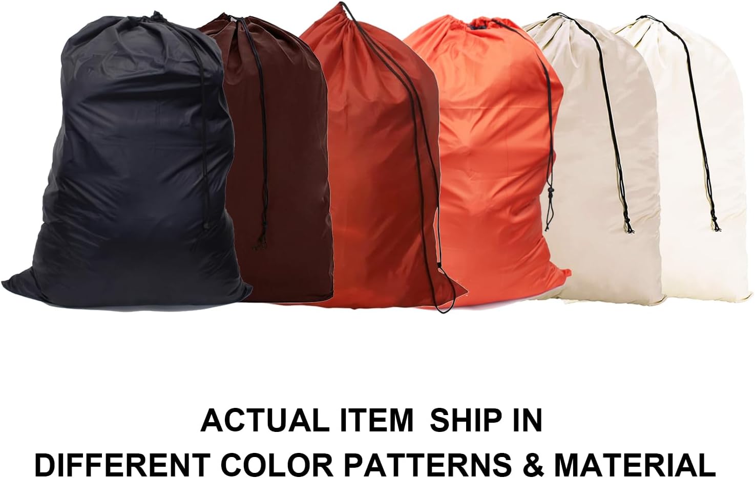 Extra Large Laundry Bag 6 Pack, Varied Colors, Travel Laundry Bags with Drawstring Closure, 30"x40", for college, dorm and apartment dwellers (6PCS)