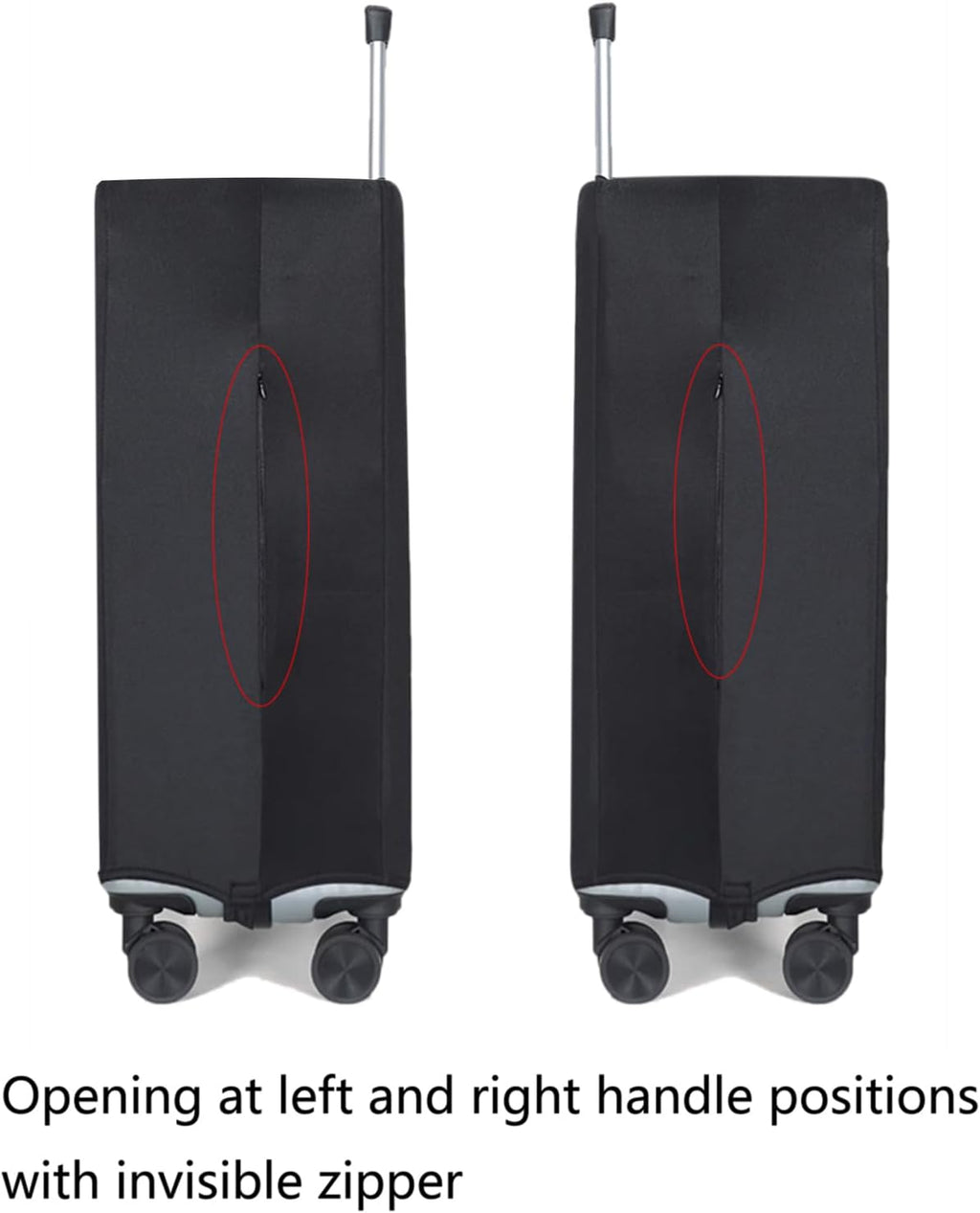 WUJIAONIAO Travel Luggage Cover Baggage Suitcase Cover Protector Skins 18-32 Inch (Pure Black, L (for 25-28 inch luggage))