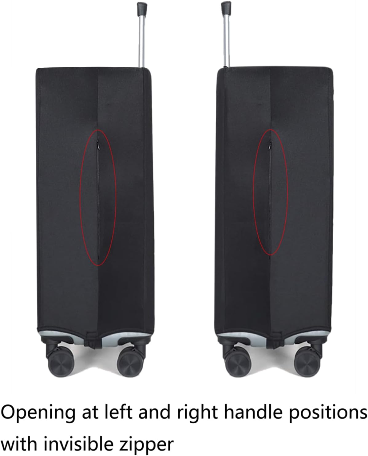 WUJIAONIAO Travel Luggage Cover Baggage Suitcase Cover Protector Skins 18-32 Inch (Pure Black, S (for 18-20 inch luggage))