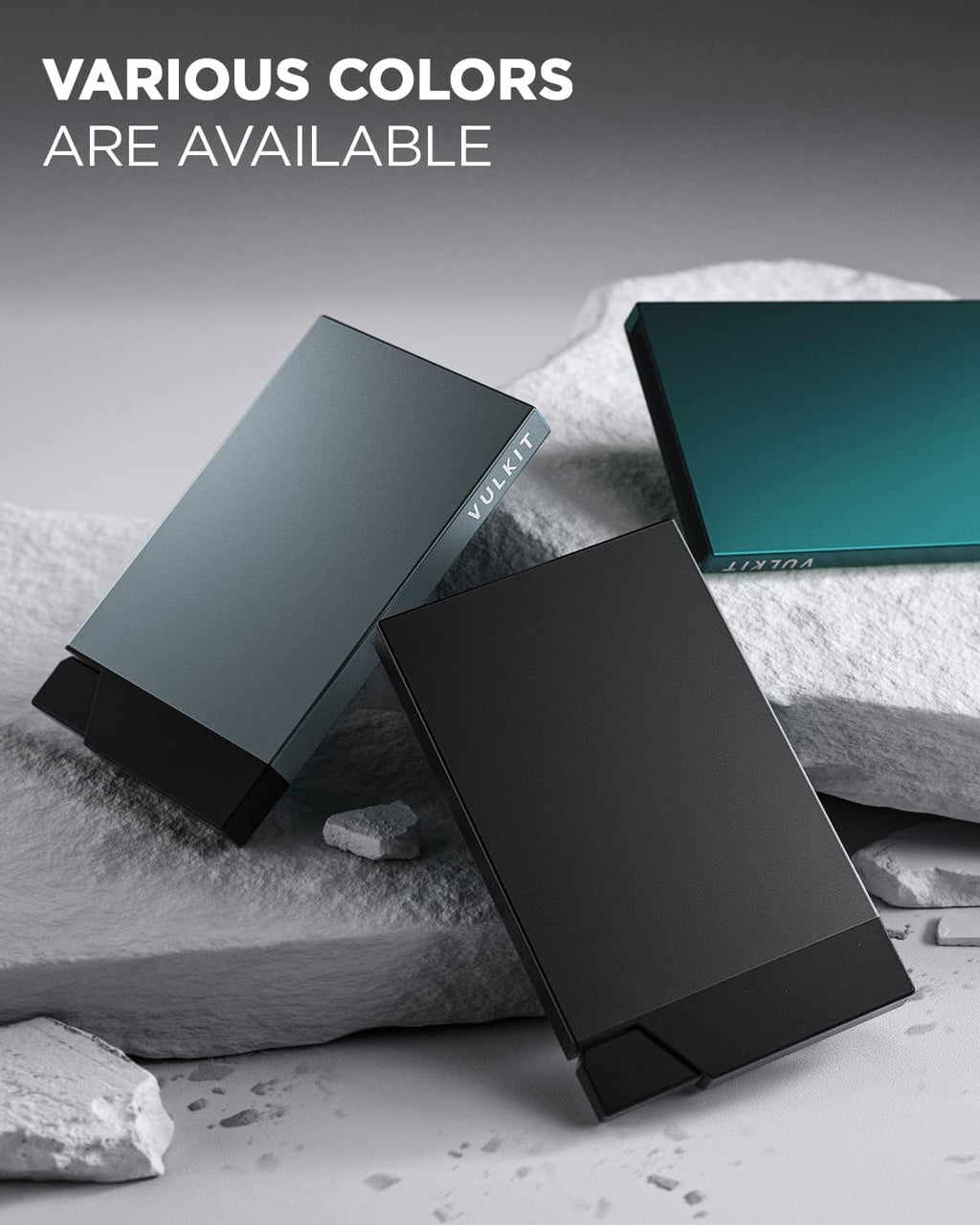 VULKIT Pop up Card Holder Minimalist Credit Card Holder RFID Blocking Slim Metal Card Case for Men or Women(Space Grey)