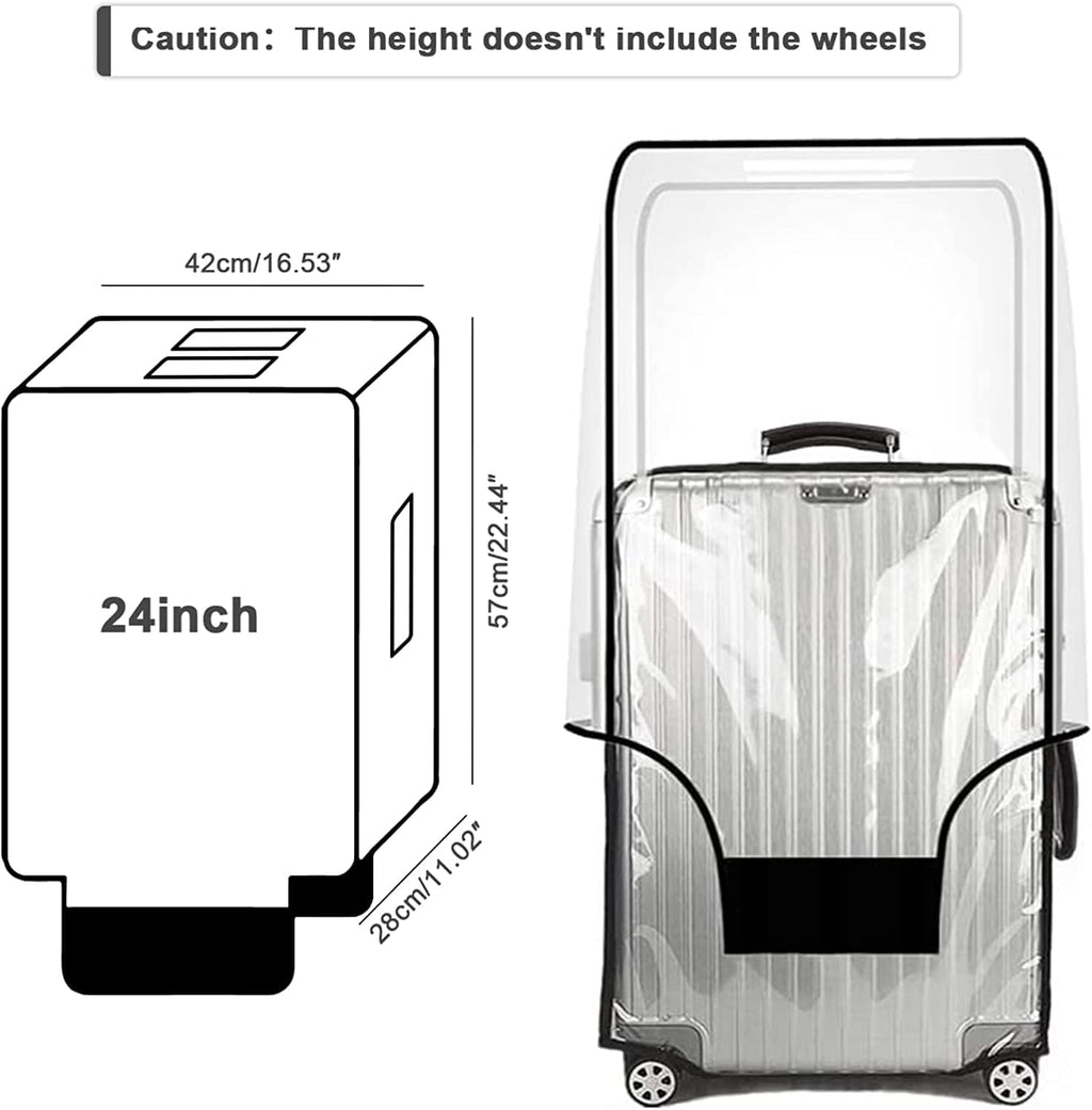Suitcase Cover for 24" Luggage TSA Approved Clear PVC Thickened Protective Sleeve Cover for Wheeled Luggage Waterproof