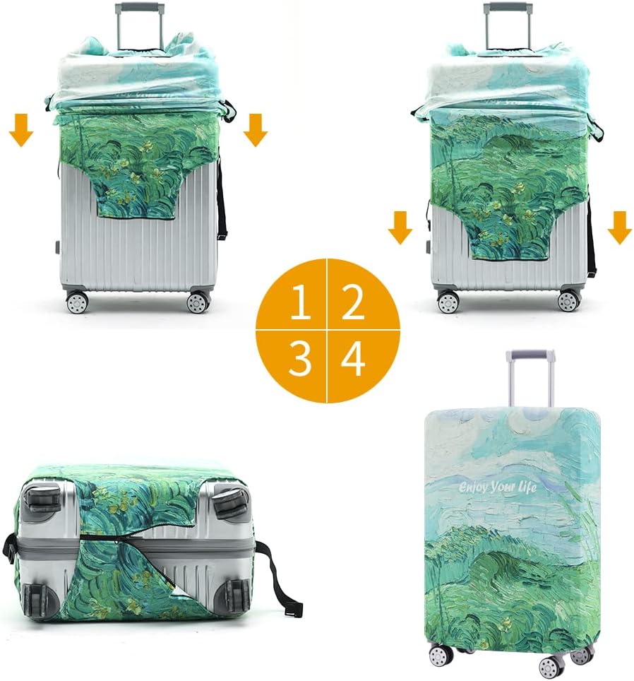 Travelkin Luggage Covers For Suitcase Tsa Approved,Suitcase Cover Protector Fit 18-32 Inch Luggage (Spring, S)