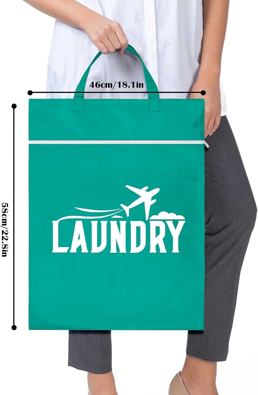 Fiodrimy 2 Pcs Large Travel Laundry Bags - Washable Waterproof Wet Dry Bags for Dirty Clothes, Swimsuits, Workout & Gym Clothes - Pink & Blue