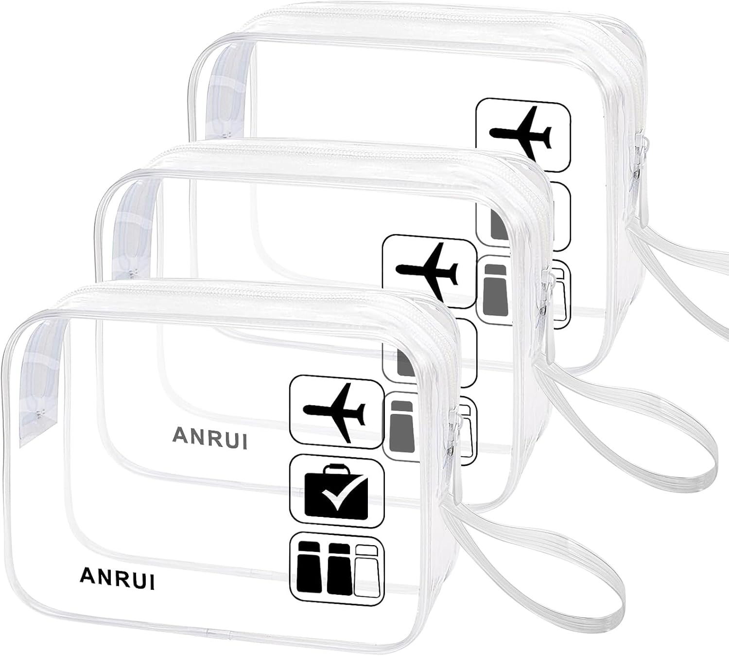 ANRUI Makeup Bags Clear Cosmetic Bag for Women Small Makeup Pouch for Girls/Kids Travel Toiletries Organizer Bags Waterproof Travel Liquids Storage Bags