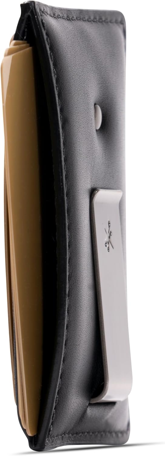 House of Jack Co. Slim Daddy Slim Money Clip Wallet for Men, Minimalistic Front Pocket Card Holder, Full Grain Cowhide Leather Wallet, Black