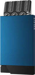 VULKIT Pop up Card Holder Minimalist Credit Card Holder RFID Blocking Slim Metal Card Case for Men or Women(Navy)