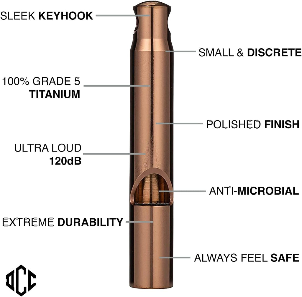 DAILYCARRYCO. TiWhistle - Titanium Emergency Whistle (Rose Gold)