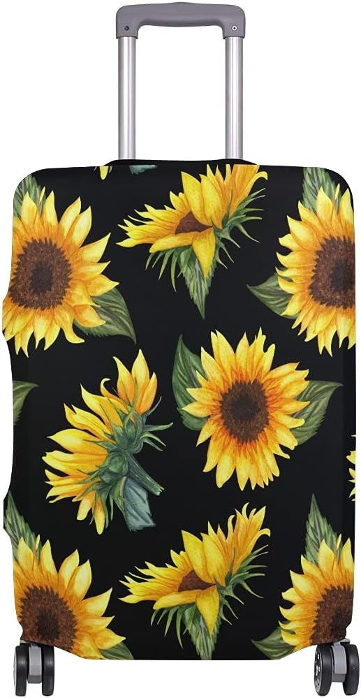 7-Mi Luggage Cover Thickened 19/22/26/30 Inch Suitcase Spandex Black Protector Cover Fits Size S M L XL Travel Baggage S 19-20IN