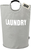 DOKEHOM 160L XX-Large Laundry Basket (7 Colors), Collapsible Laundry Bag, Foldable Laundry Hamper, Folding Washing Bin (Grey, XXL)