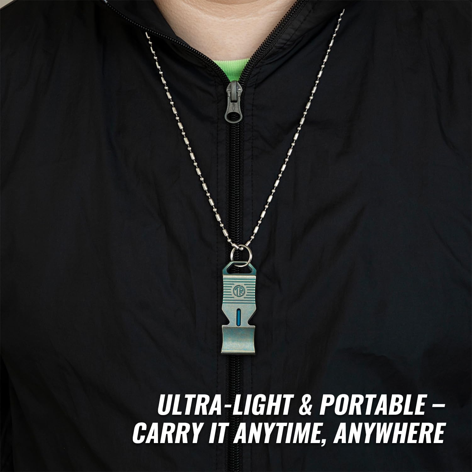 TACRAY Titanium Emergency Survival Whistle, Portable Necklace Whistle, Loud Whistle up to 120~130db, Good for Life Saving, Hiking, Camping, and Pet Training