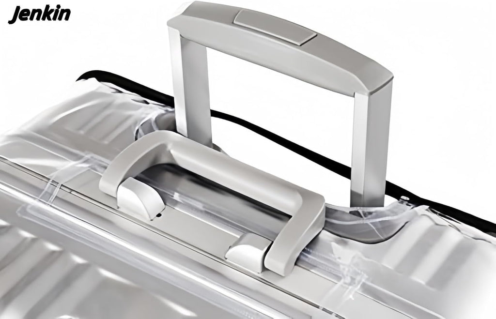 JenKin Luggage Protector Suitcase Cover PVC Waterproof Travel Suitcase Fits Most 20" to 30" (22" (15.0" L x 10.2" W x 21.7" H))