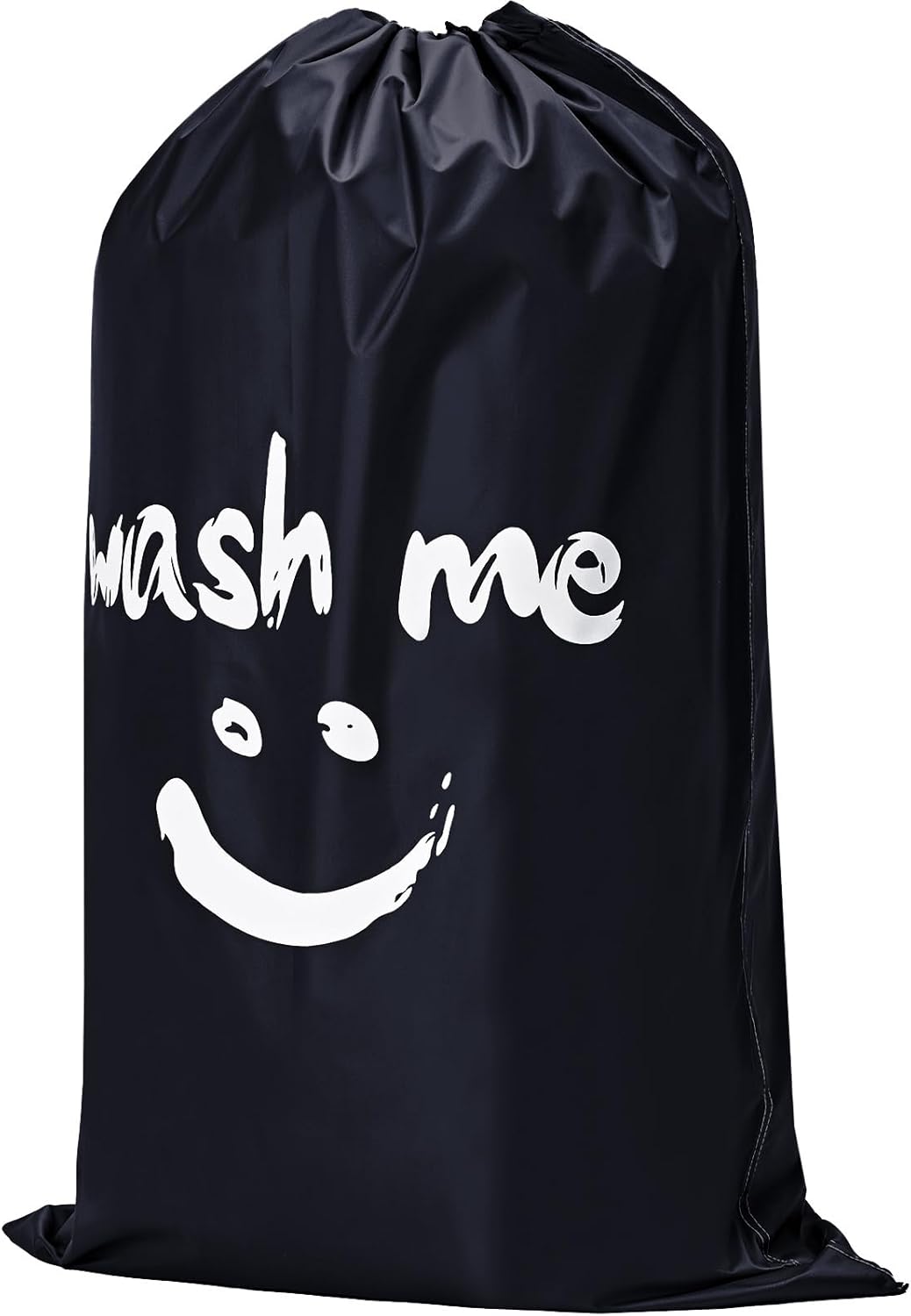 HOMEST XL Wash Me Travel Laundry Bag, Dirty Clothes Organizer, Large Enough to Hold 4 Loads of Garments, Easy Fit a Hamper or Clothing Basket, Black