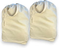 SET of 2-100% Cotton Laundry Bags Extra Large Heavy Duty, Canvas Laundry Bag with 2 Handles and Drawstring, College Laundry Bag, Washable, made in USA.